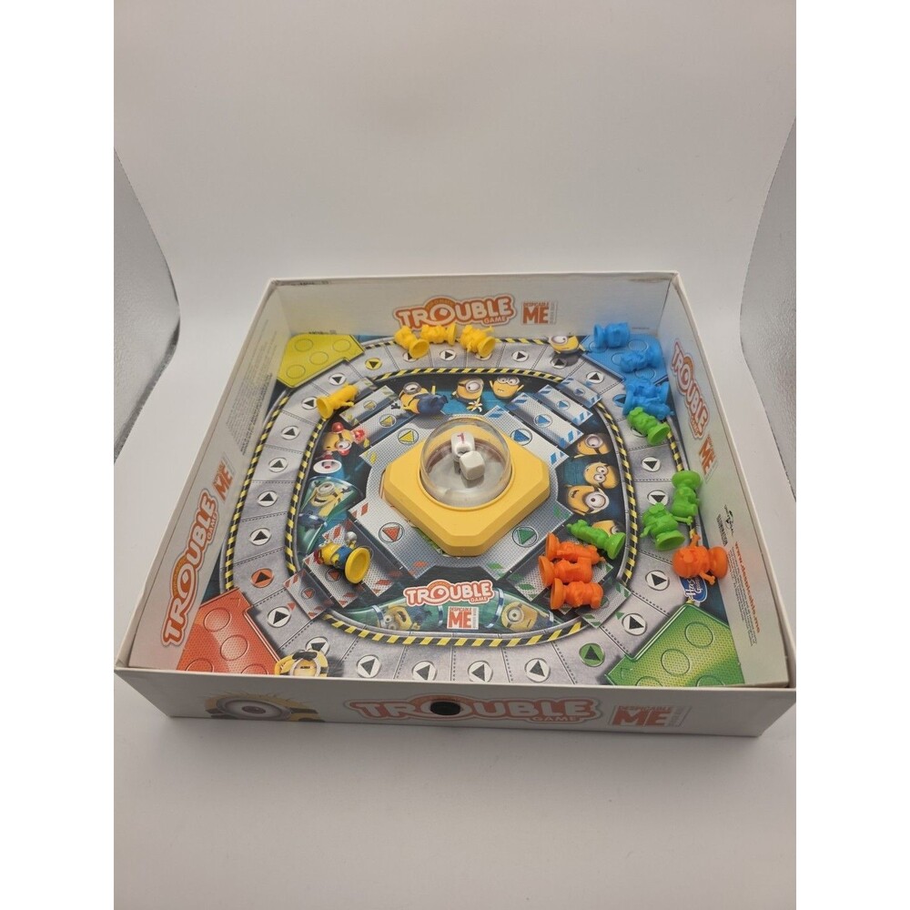 Minions Pop-O-Matic Trouble Game COMPLETE Hasbro 2014 Despicable Me Kids